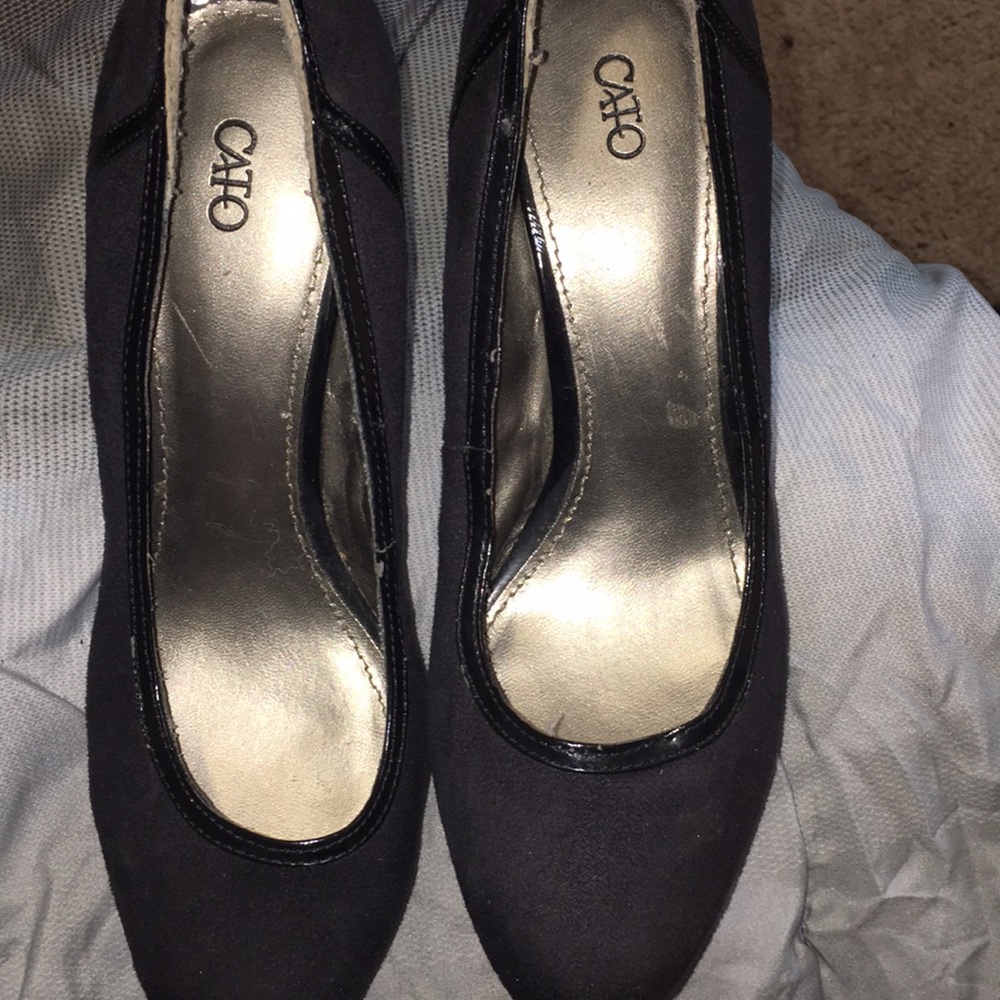 Black velvet high heels